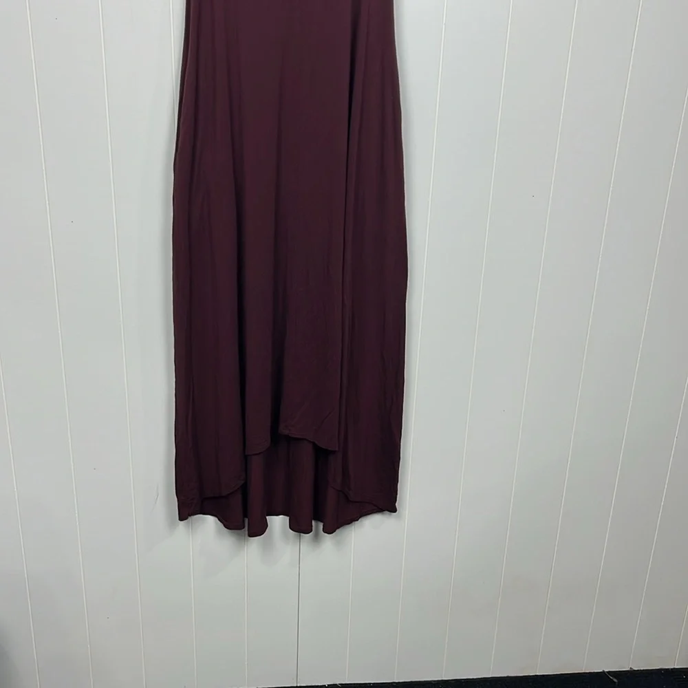 Universal Standard Womens Dress 2XS Burgundy Sleeveless Maxi Pockets Hi-Low New - Picture 2 of 12